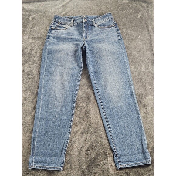 Talbots Denim - Talbots Boyfriend Jeans Womens 6 Blue Denim Stretch Straight Leg Mid Rise